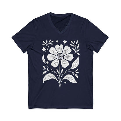 Petalis Blanco - Short Sleeve V Neck