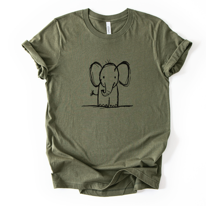Elephant Sketch - Bella Canvas Super Soft Fitted T Shirt