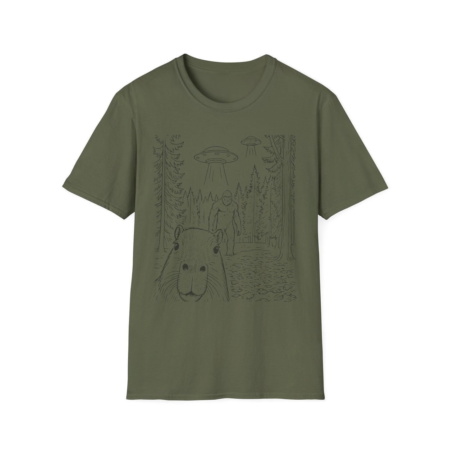 Capybara Selfie Line Art