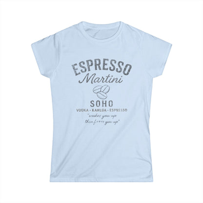 Espresso Martini, Vintage Faded Print - Women's Softstyle Tee