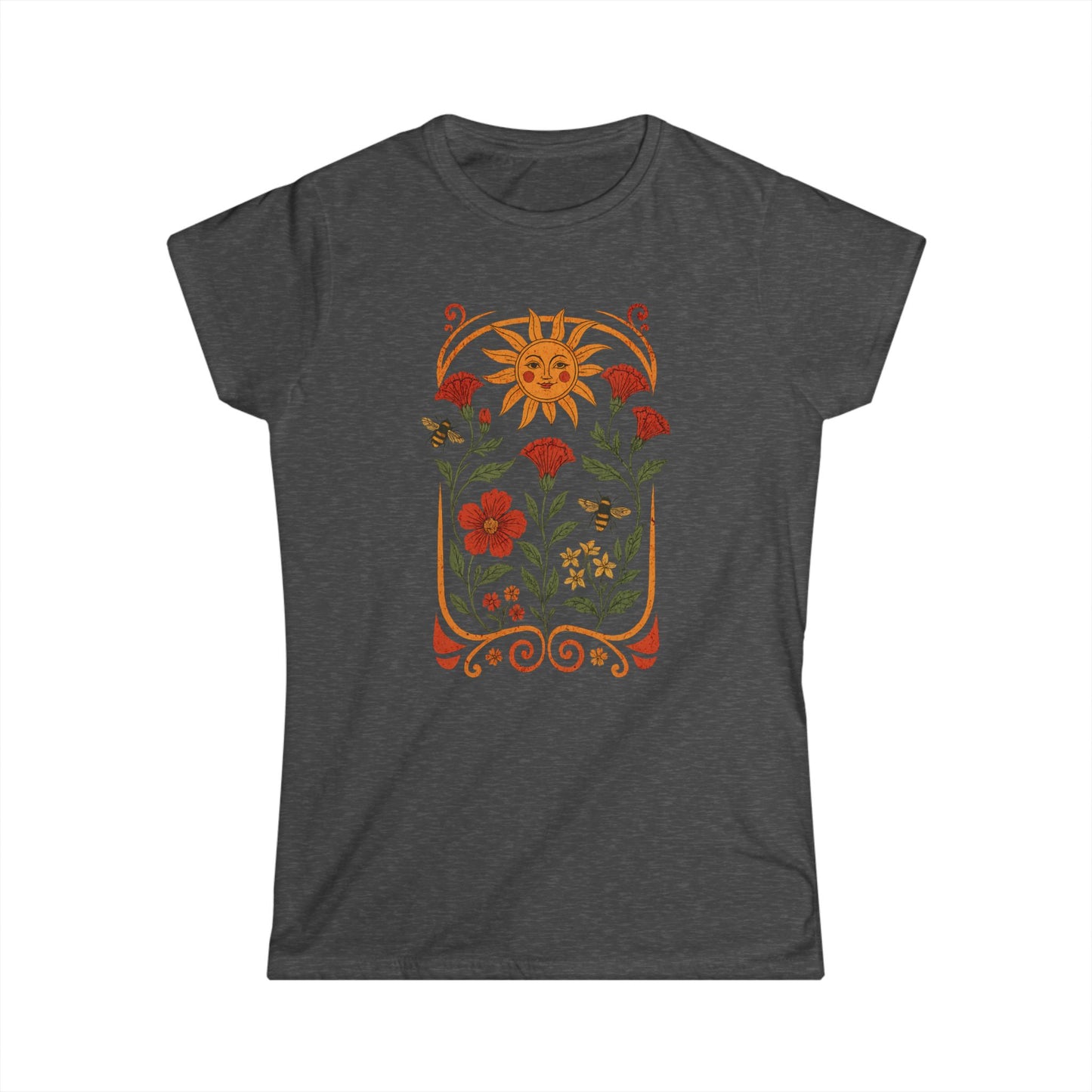 Golden Floral - Women's Softstyle Tee
