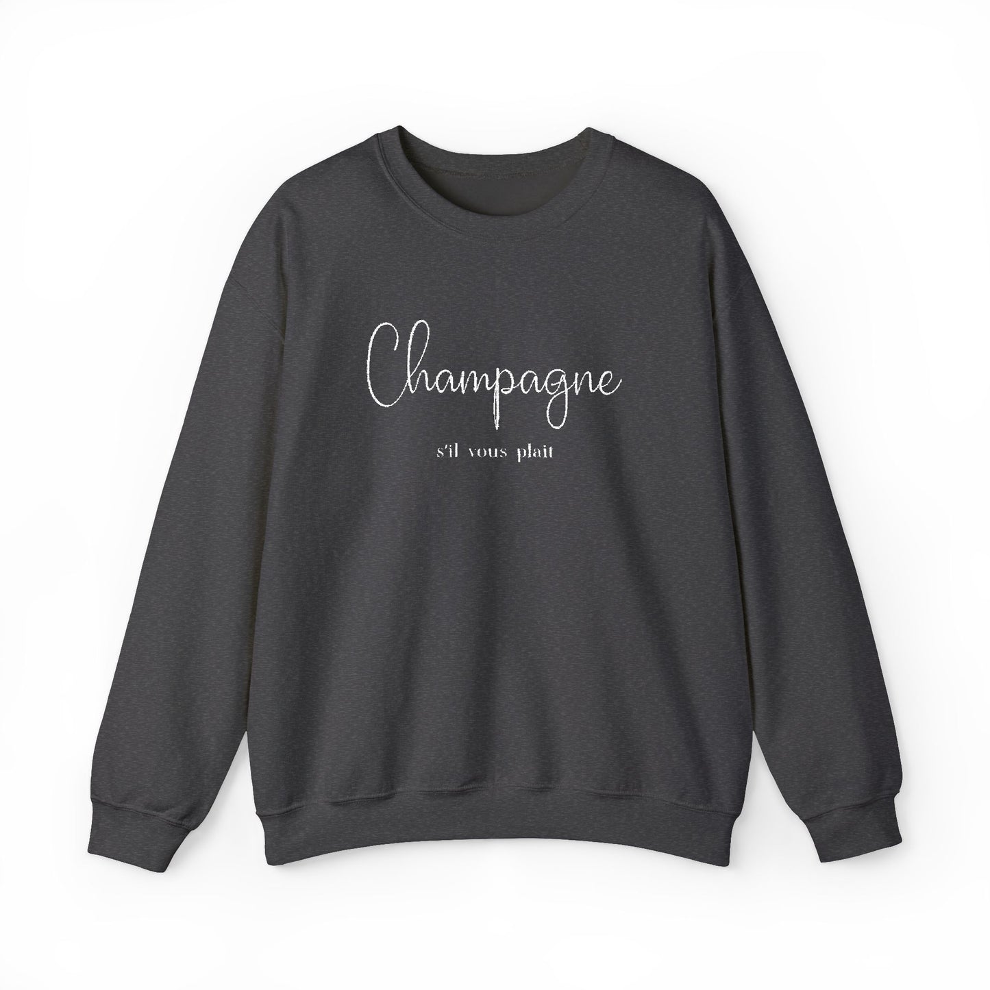 Champagne, s'il vous plait.  - Embroidery,  Crewneck