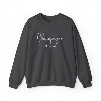 Champagne, s'il vous plait.  - Embroidery,  Crewneck