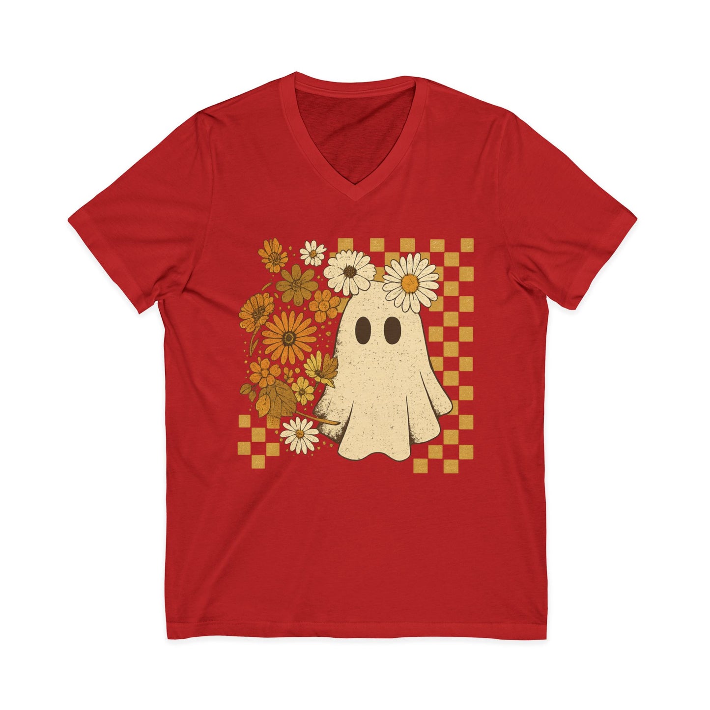 Floral Ghost - Short Sleeve V Neck