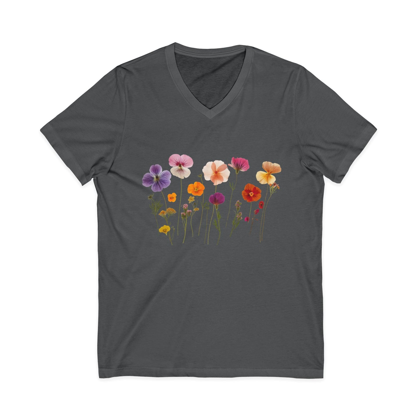 Pressed Flowers - Short Sleeve V Neck