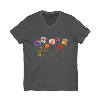 Pressed Flowers - Short Sleeve V Neck