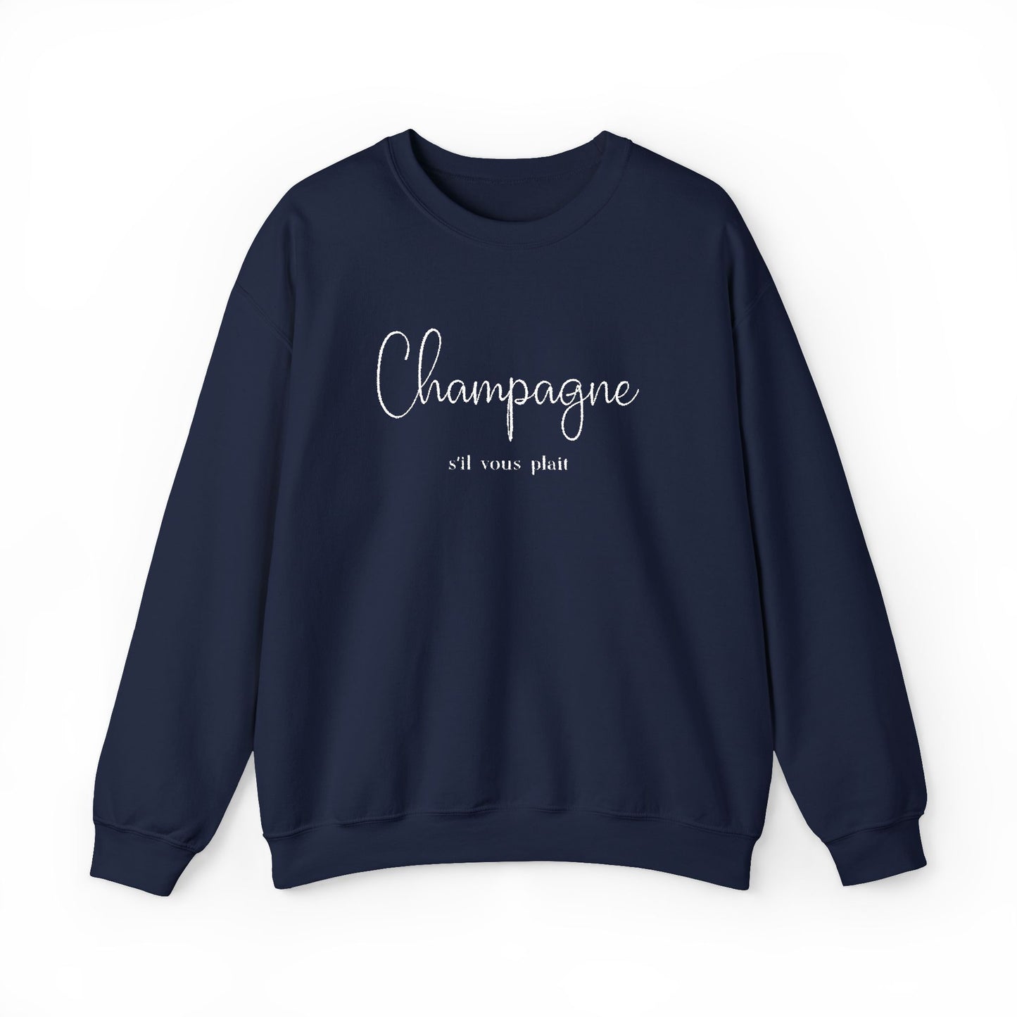 Champagne, s'il vous plait.  - Embroidery,  Crewneck
