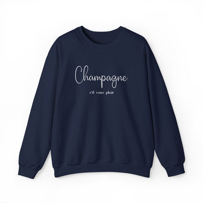 Champagne, s'il vous plait.  - Embroidery,  Crewneck