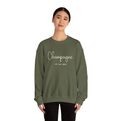 Champagne, s'il vous plait.  - Embroidery,  Crewneck