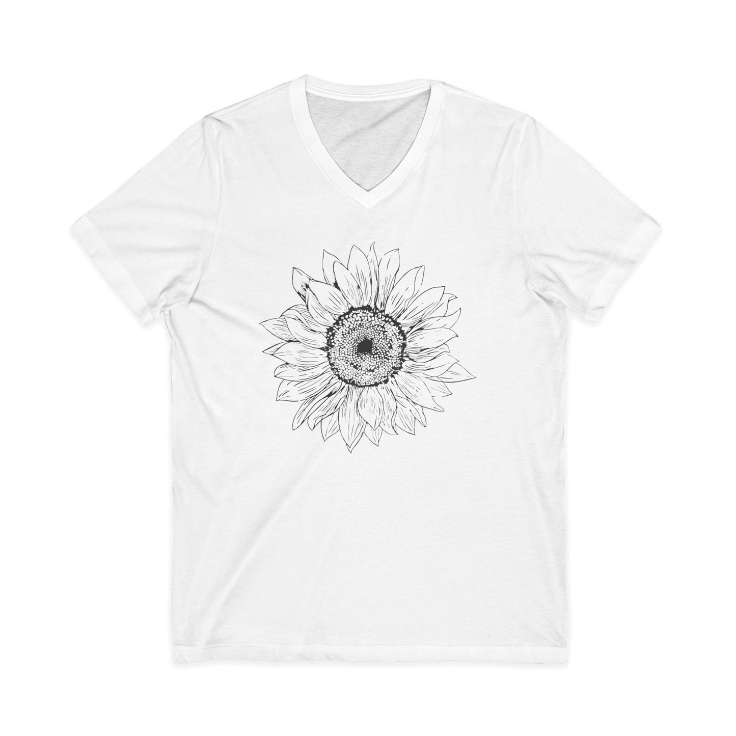Graphite Sunflower - Short Sleeve V Neck
