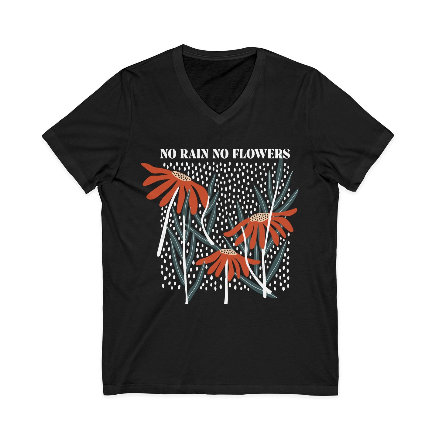 No Rain No Flowers - Short Sleeve V Neck