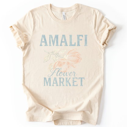Amalfi Flower Market Vintage Faded Print - Bella Canvas Super Soft T Shirt