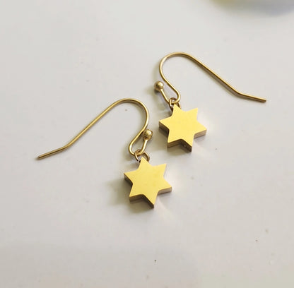 Gold Plated Brass Magen David Charm Jewelry, Symbolic Gift
