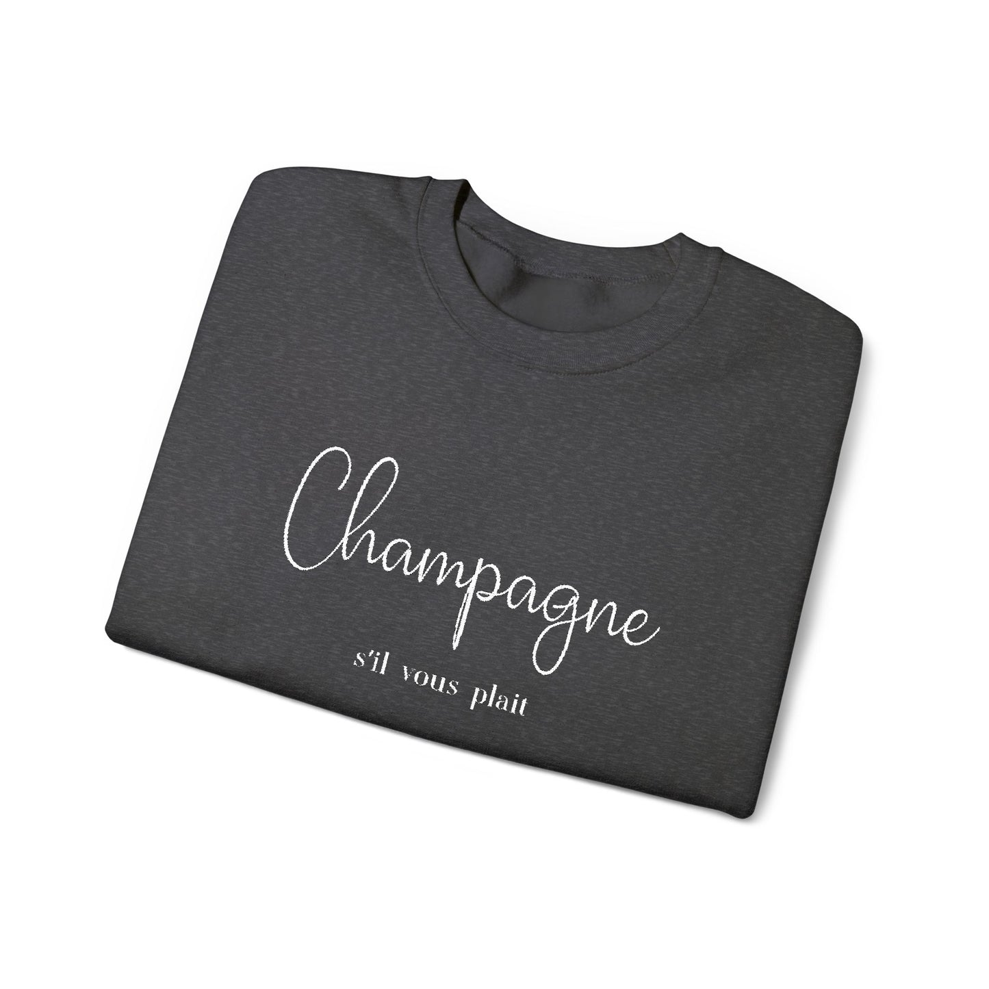 Champagne, s'il vous plait.  - Embroidery,  Crewneck