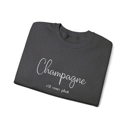 Champagne, s'il vous plait.  - Embroidery,  Crewneck