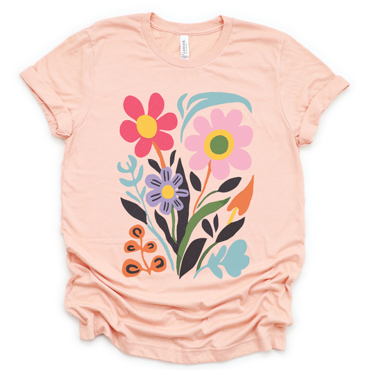 Vivid Floral - Bella Canvas Super Soft Fitted T Shirt