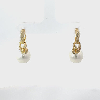 Tie the Knot Drop Pearl Earrings Gold