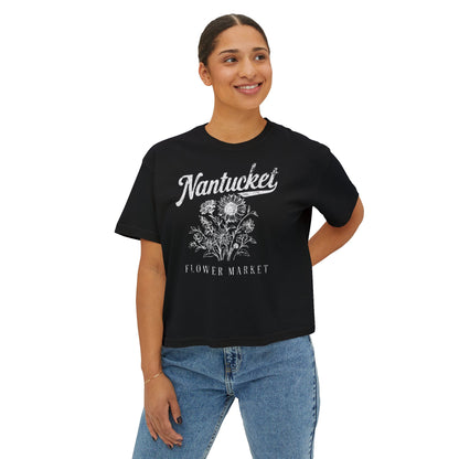 Nantucket Flower Market - Comfort Colors Boxy Cropped Tee