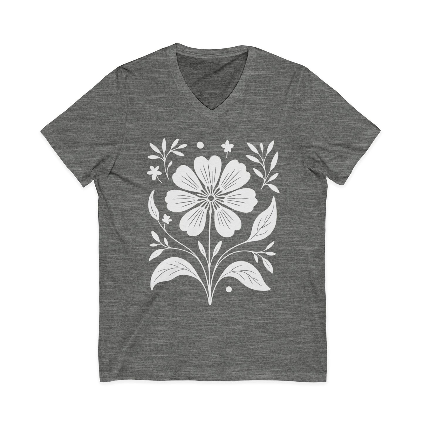 Petalis Blanco - Short Sleeve V Neck
