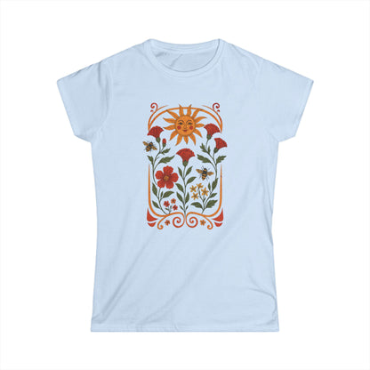 Golden Floral - Women's Softstyle Tee