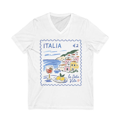 Postage From Positano - Short Sleeve V Neck