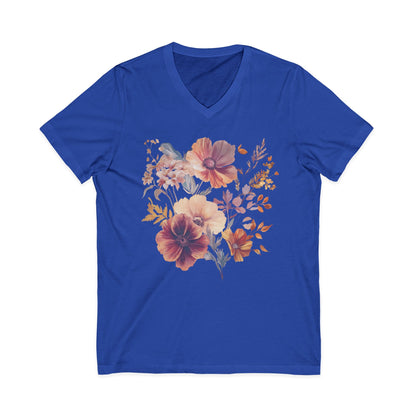 Sunset Floral - Short Sleeve V Neck