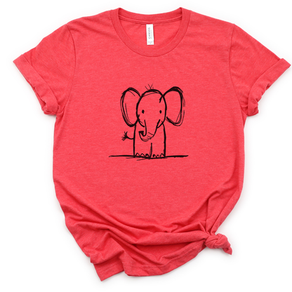 Elephant Sketch - Bella Canvas Super Soft Fitted T Shirt