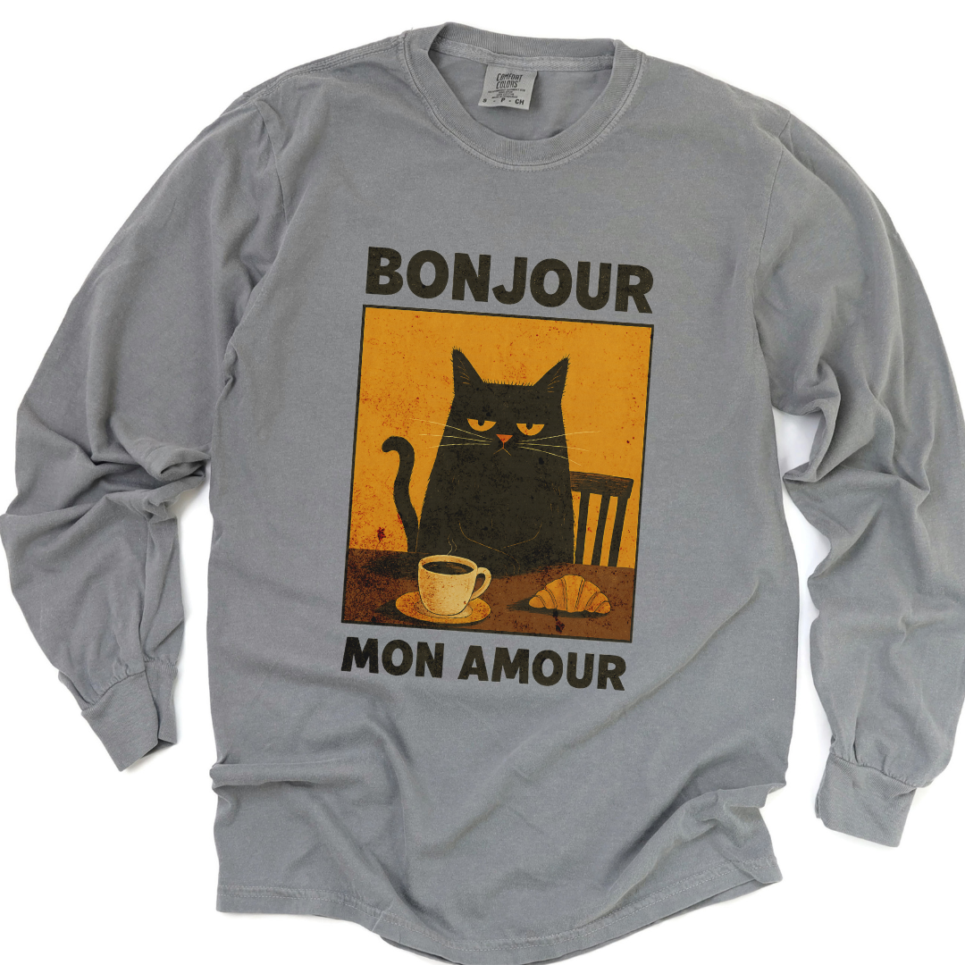 Bonjour Mon Amour - Comfort Colors Premium Long Sleeve T Shirt