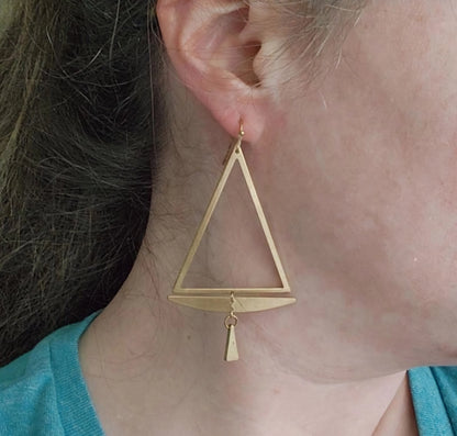 Edgy Geometric Triangle Statement Dangle & Drop Earrings