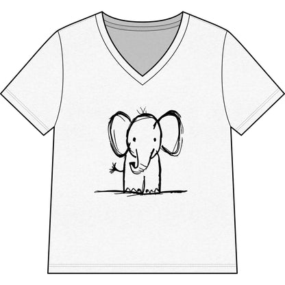 Elephant Sketch - Super Soft V-Neck