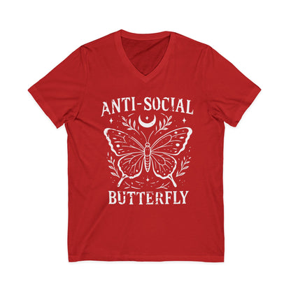 Anti-Social Butterfly - Short Sleeve V Neck