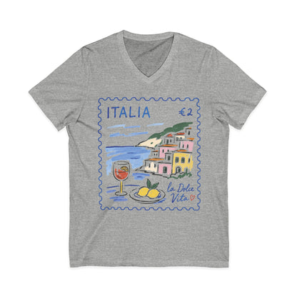 Postage From Positano - Short Sleeve V Neck