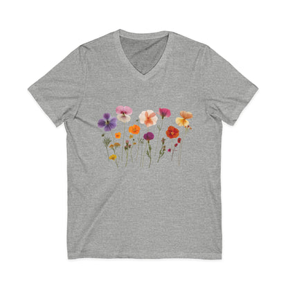 Pressed Flowers - Short Sleeve V Neck