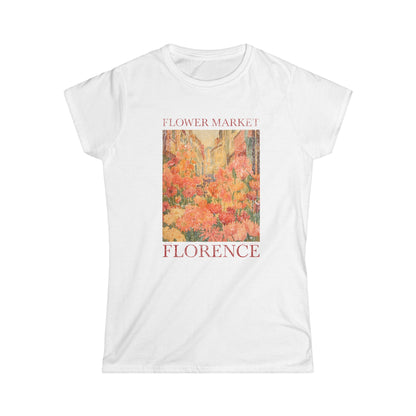Flower Market, Vintage Distressed Poster - Women's Softstyle Tee