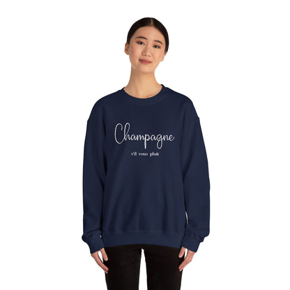 Champagne, s'il vous plait.  - Embroidery,  Crewneck