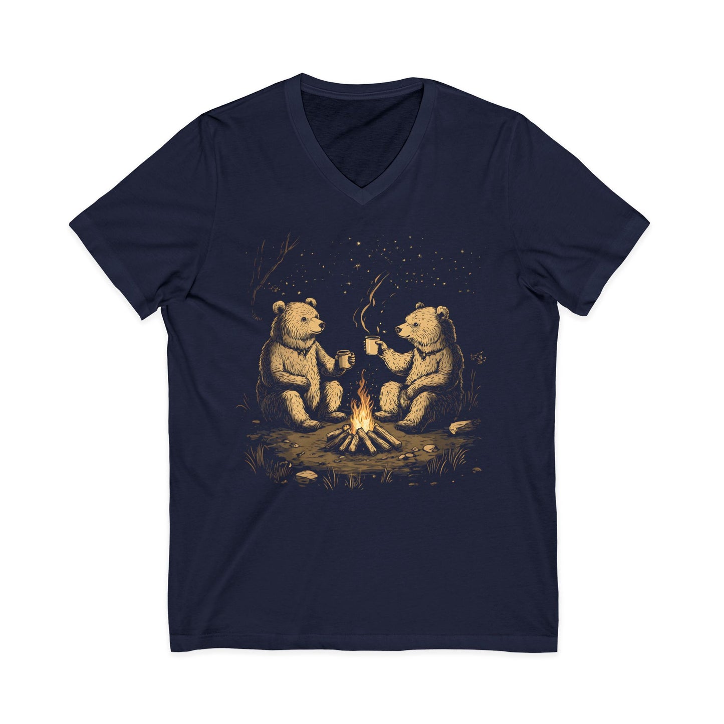 Camping Bears - Short Sleeve V Neck