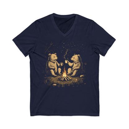 Camping Bears - Short Sleeve V Neck