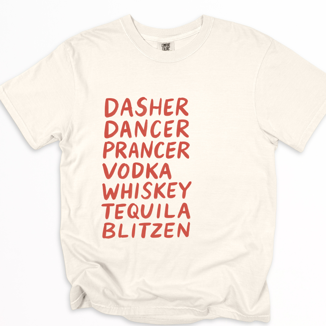 Festive Reindeers - Comfort Colors Relaxed Fit Premium T Shirt