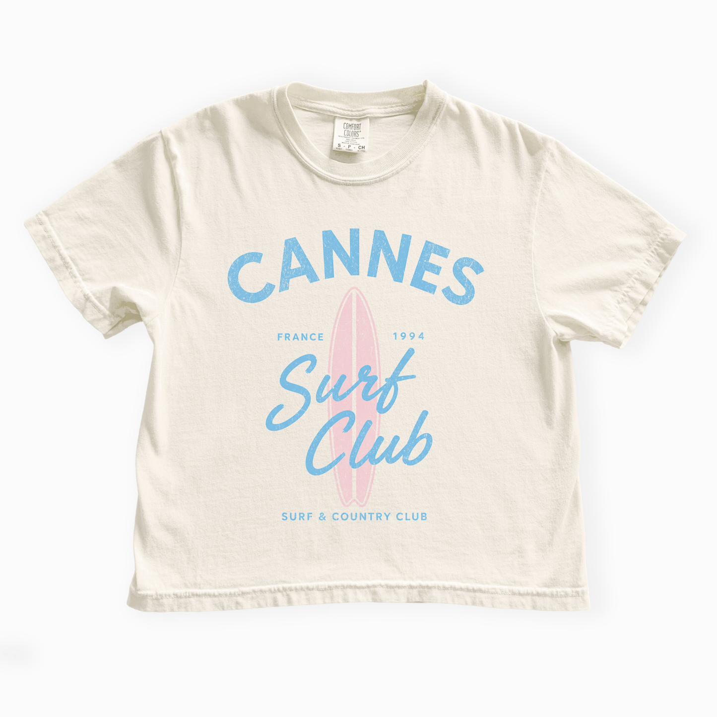 Cannes Surf Club - Comfort Colors Boxy Cropped Tee