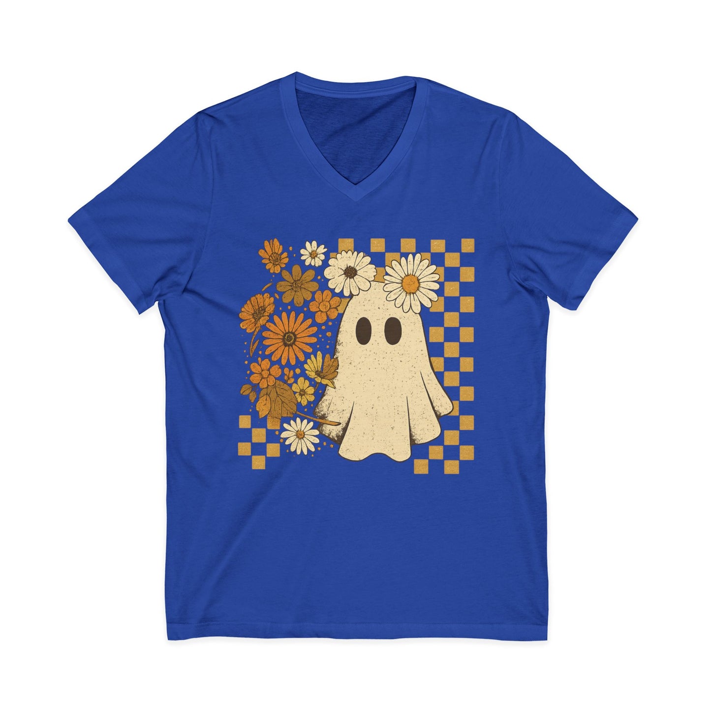Floral Ghost - Short Sleeve V Neck