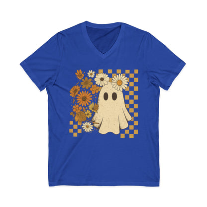 Floral Ghost - Short Sleeve V Neck