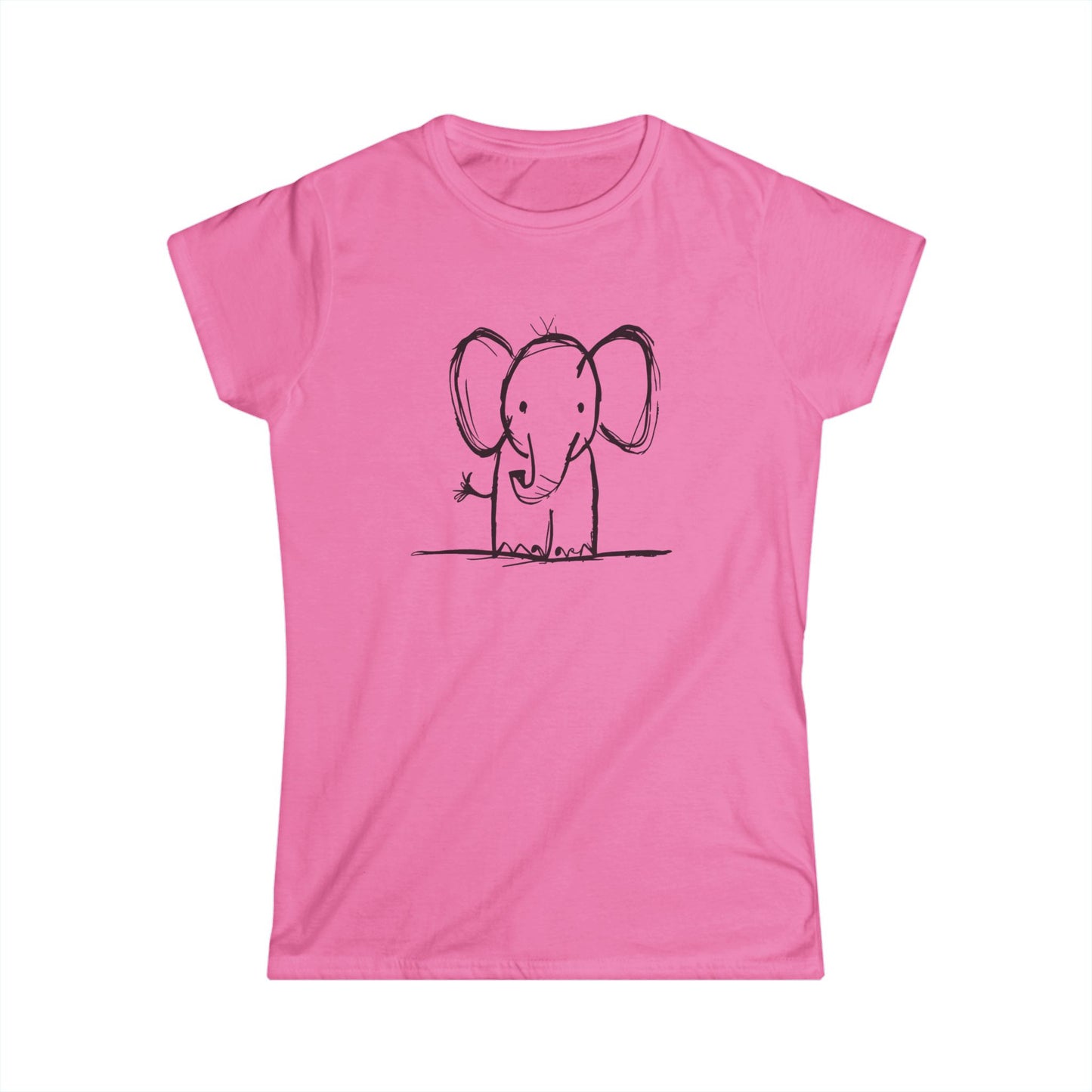 Elephant Sketch - Women's Softstyle Tee