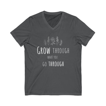 Grow Through What You Go Through - Short Sleeve V Neck