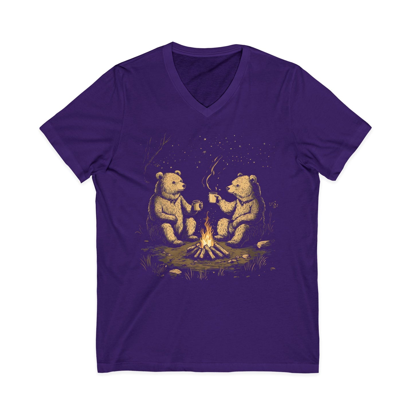 Camping Bears - Short Sleeve V Neck