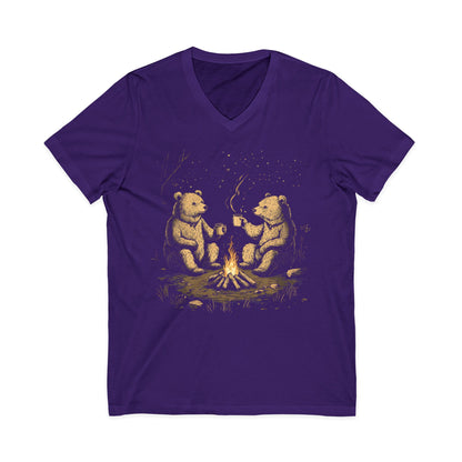Camping Bears - Short Sleeve V Neck
