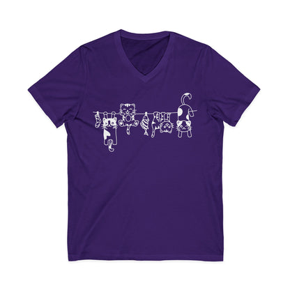 Cats - Short Sleeve V Neck