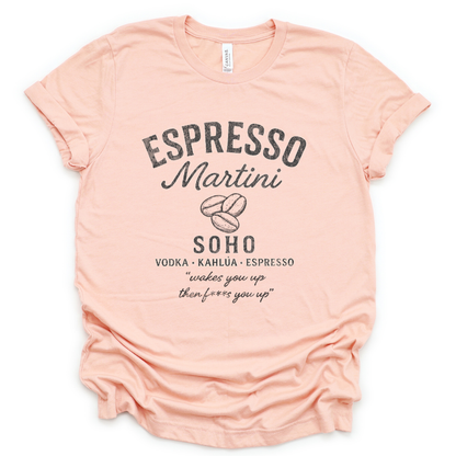 Espresso Martini, Vintage Faded Print - Bella Canvas Super Soft T Shirt