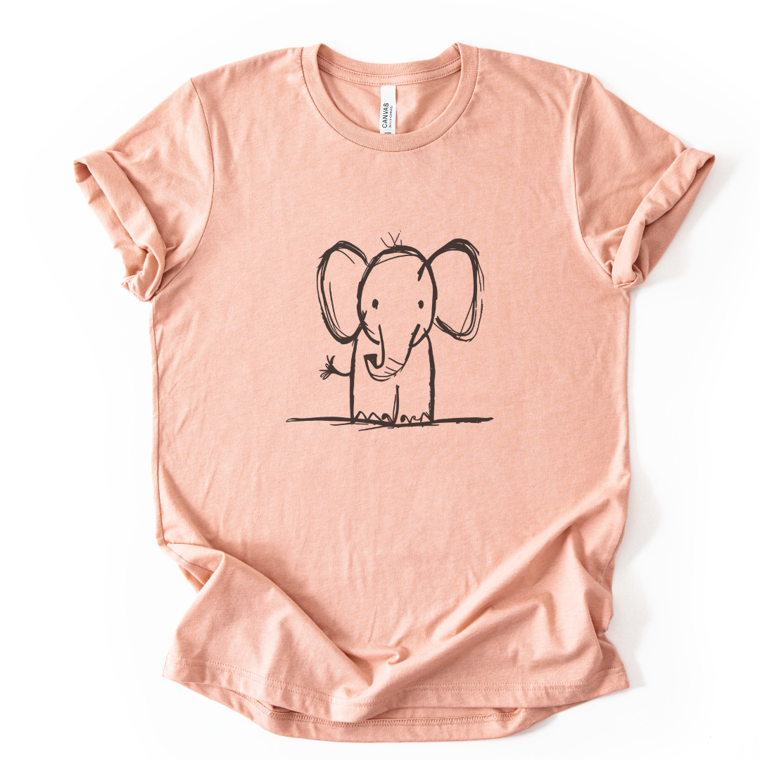 Elephant Sketch - Bella Canvas Super Soft Fitted T Shirt