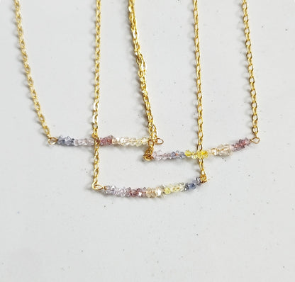 Sunrise Ombre Herkimer Diamond Beaded Necklace