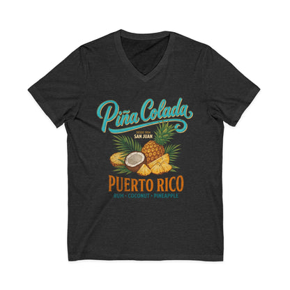 Pina Colada Vintage Print Tee - Short Sleeve V Neck